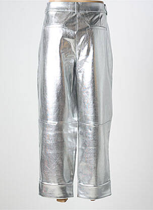 Pantalon drept talie cu cleme talie înaltă argintiu ICHI femeie