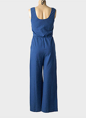 Salopetă-pantalon țesătură crep fără mâneci albastru THINKING MU femeie