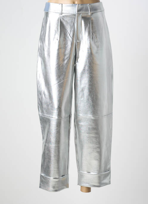 Pantalon drept argintiu ICHI femeie