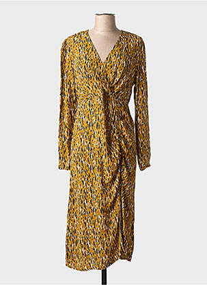 Rochie midi mâneci lungi mâneci lungi galben AN' GE femeie
