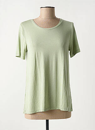 Tricou croială dreaptă mâneci scurte verde SOFTY femeie
