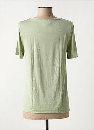 Tricou croială dreaptă mâneci scurte verde SOFTY femeie