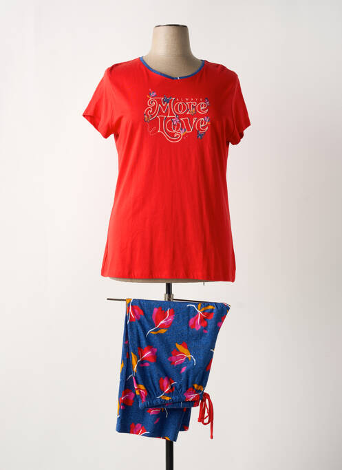 Pijama mâneci scurte roșu MASSANA femme