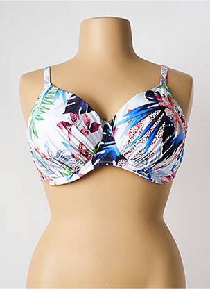 Sutien de costum de baie elasticitate sutien cupe întregi cu decolteu înalt albastru FANTASIE femeie