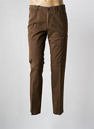 Pantalon slim închidere cu fermoar sub clapetă cu nasturi maro MEYER homme