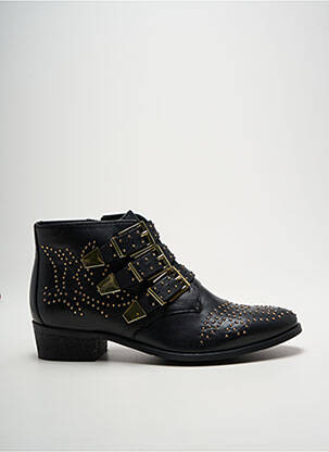 Botine/ghete material neted toc plat până la 3 cm negru BRONX femeie