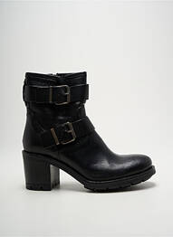 Botine/ghete țesătură satinată toc de 7 la 9 cm negru PAOYAMA femme