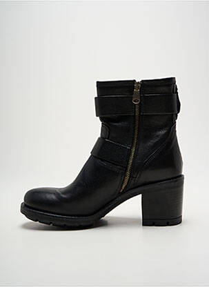 Botine/ghete țesătură satinată toc de 7 la 9 cm negru PAOYAMA femeie