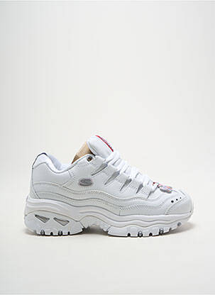 Adidași închidere cu șireturi vârf rotund alb SKECHERS fată