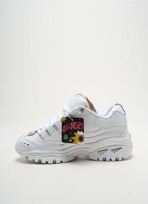 Adidași închidere cu șireturi vârf rotund alb SKECHERS fată
