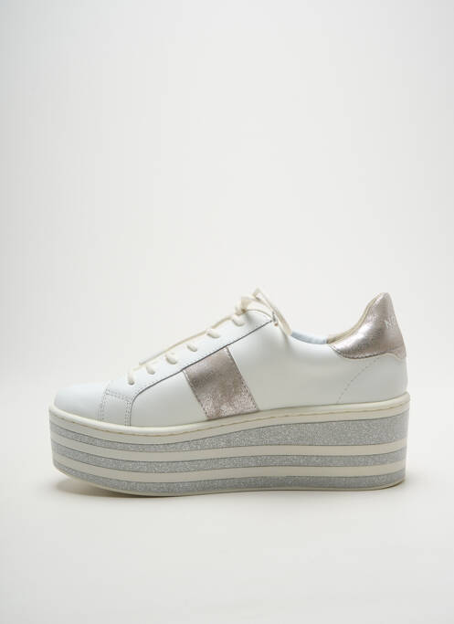 Adidași țesătură țesătură cu sclipici toc de 4 la 6 cm alb NO NAME femme