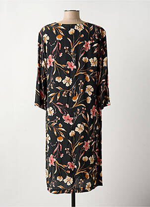 Rochie midi imprimeu floral mâneci 3/4 negru GRIFFON femeie