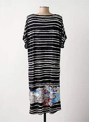 Rochie midi mâneci scurte mâneci scurte negru HAJO femeie