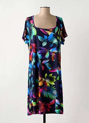 Rochie midi imprimeu fantezie mâneci scurte negru HAJO femeie