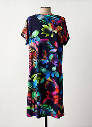 Rochie midi imprimeu fantezie mâneci scurte negru HAJO femeie