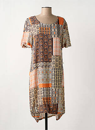 Rochie midi mâneci scurte mâneci scurte maro GRIFFON femeie