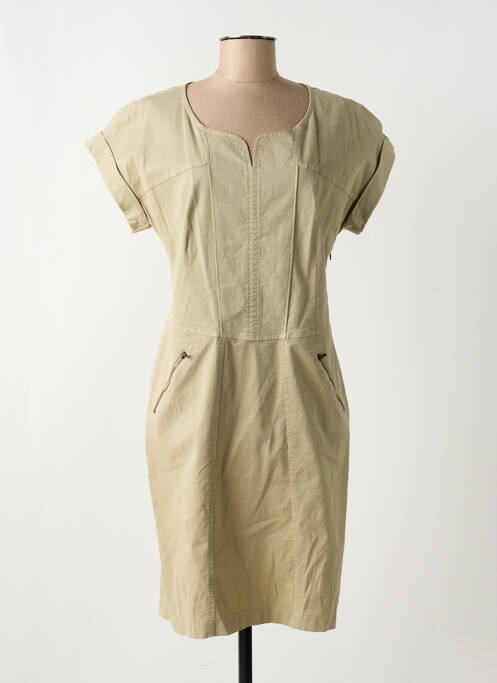 Rochie midi bej PAZ TORRAS femeie