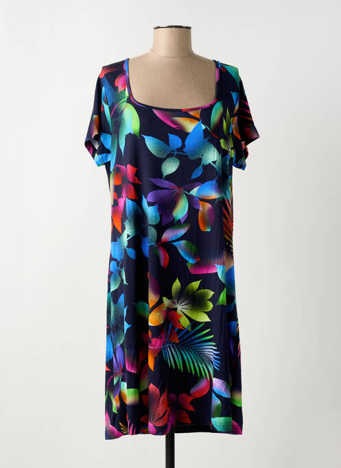 Rochie midi imprimeu fantezie mâneci scurte negru HAJO femme