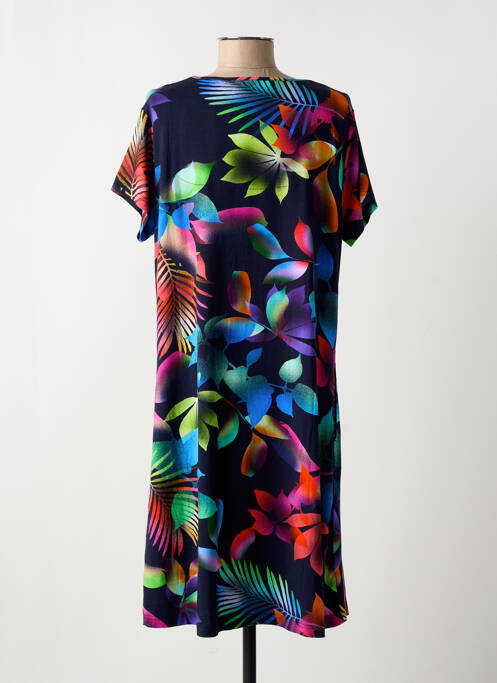 Rochie midi imprimeu fantezie mâneci scurte negru HAJO femme