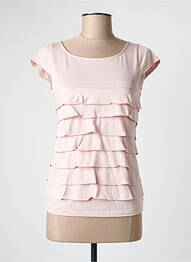 Top elasticitate mâneci scurte roz MARBLE femme