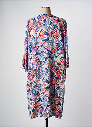 Rochie midi imprimeu floral mâneci 3/4 albastru GRIFFON femeie