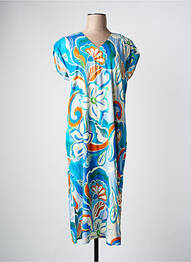 Rochie midi imprimeu floral mâneci scurte albastru GREGORY PAT femme
