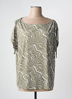 Tricou elasticitate mâneci scurte verde MARBLE femeie