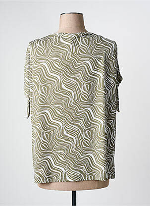 Tricou elasticitate mâneci scurte verde MARBLE femeie