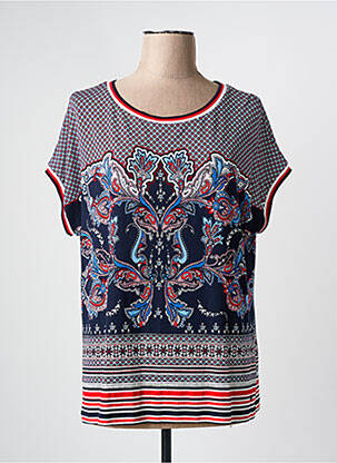 Tricou imprimeu fantezie mâneci scurte albastru OLSEN femeie