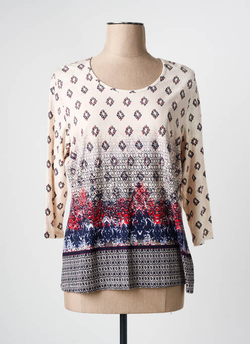 Tricou mâneci 3/4 mâneci 3/4 bej FRANK WALDER femme