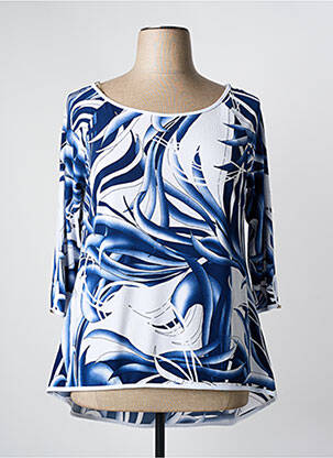 Top imprimeu fantezie mâneci 3/4 albastru FRANK LYMAN femeie