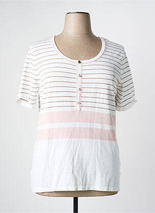 Top alb MARBLE femeie