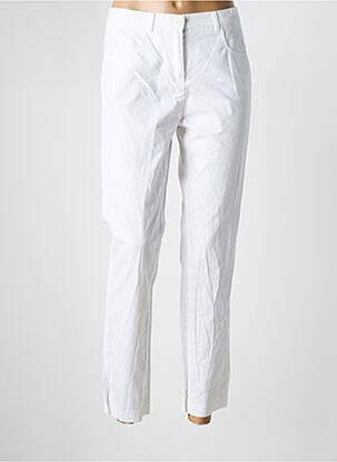 Pantalon 7/8 țesătură poplin mărime normală alb FRANK WALDER femeie