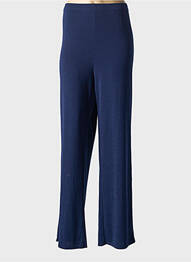 Pantalon larg croială fluidă talie înaltă albastru MARBLE femme
