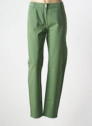 Pantalon slim țesătură poplin mărime normală verde ANDAM femeie