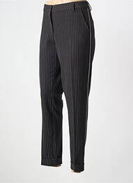 Pantalon chino broderie galoni laterali mărime normală negru ANDAMIO femme