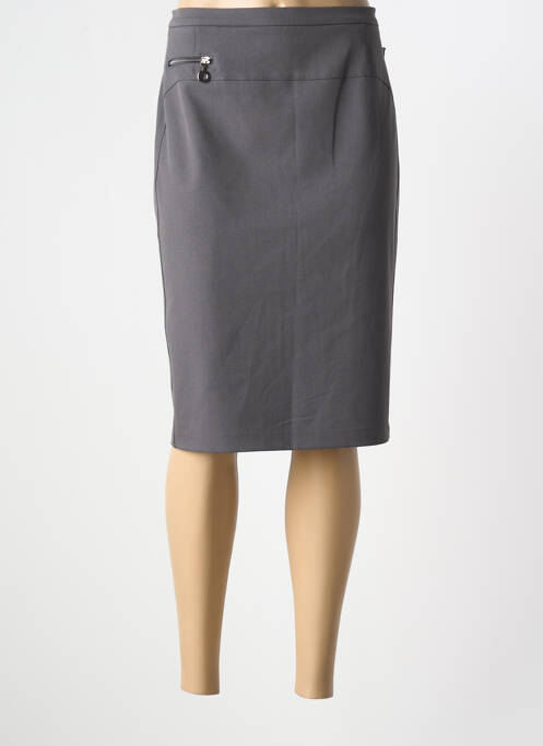 Fustă midi croială dreaptă gri FRANK WALDER femme