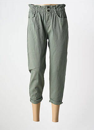 Pantalon trei sferturi elasticitate mărime normală verde MARIE ILE DE RE femeie