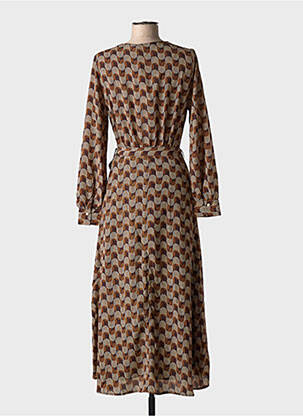 Rochie lungă mâneci lungi mâneci lungi maro LA PETITE ETOILE femeie