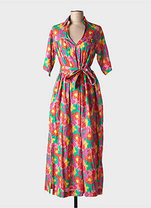 Rochie lungă mâneci scurte mâneci scurte roz CHICOSOLEIL femeie