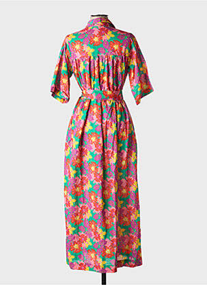 Rochie lungă mâneci scurte mâneci scurte roz CHICOSOLEIL femeie