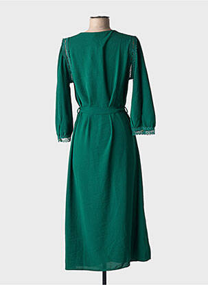 Rochie midi mâneci 3/4 mâneci 3/4 verde LA PETITE ETOILE femeie