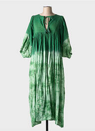 Rochie lungă mâneci 3/4 verde CHICOSOLEIL femeie