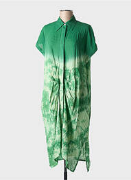 Rochie midi mâneci scurte mâneci scurte verde CHICOSOLEIL femeie