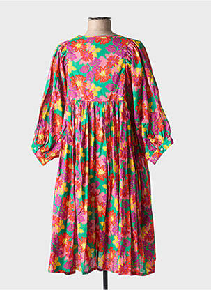 Rochie midi imprimeu floral mâneci lungi roz CHICOSOLEIL femeie