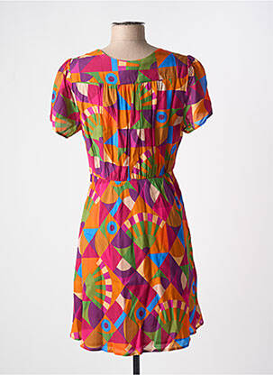 Rochie scurtă mâneci scurte mâneci scurte portocalie CHICOSOLEIL femeie