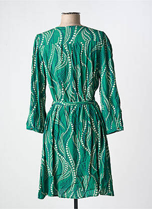 Rochie midi imprimeu fantezie mâneci lungi verde LA PETITE ETOILE femeie