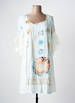 Rochie scurtă croială fluidă mâneci scurte alb ELISA CAVALETTI femeie
