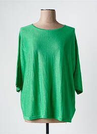 Pulover țesătură melanj mâneci 3/4 verde CHARMING SMILE femme