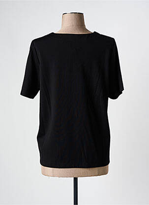 Tricou croială dreaptă mâneci scurte negru LEO & UGO femeie